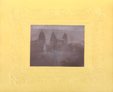 Unknown maker, British, active India about 1843 - (Men Before Three Temples, India) - Google Art Project