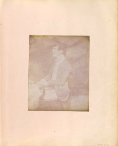 Unknown maker, British, active India about 1843 - (Profile portrait of a Seated Man in Feathered Cap) - Google Art Project