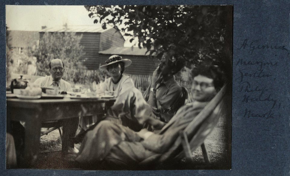 Unknown man, Marjorie Greatorex Gertler, Sir Philip Hendy, Mark Gertler by Lady Ottoline Morrell