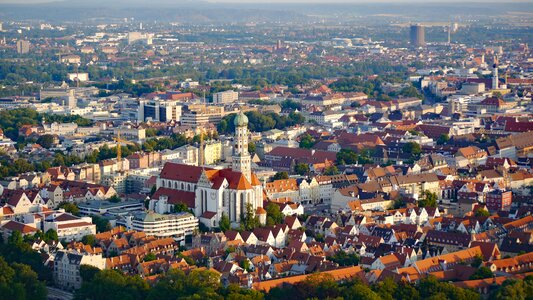 Augsburg aerial view downtown