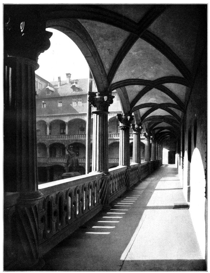 Unser Land 1925 B41, Hallenhof altes Schloß Stuttgart, von der Trappen