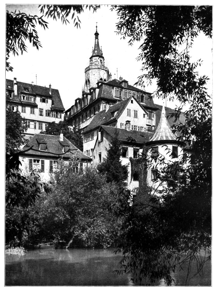 Unser Land 1925 B48, Alte Aula und Hölderlinturm Tübingen, von der Trappen