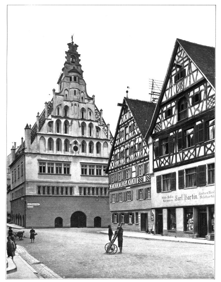 Unser Land 1925 B61, Rathaus und Fachwerkhäuser in Waldsee, von der Trappen