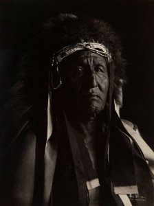 Untitled (Native American in buffalo headdress) photo