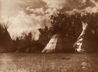 Untitled (tepees and clouds) photo