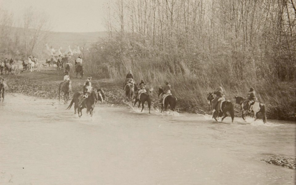 Untitled (Native Americans fording river)