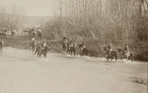 Untitled (Native Americans fording river) photo