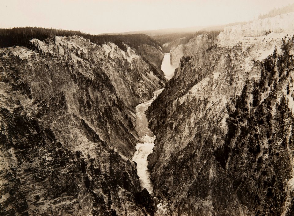 Untitled (Grand Canyon of the Yellowstone with Lower Falls in the distance)