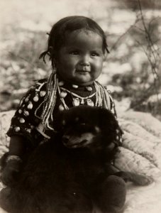 Untitled (Native American Child with Dog) photo