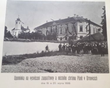 Upomínka na vysvěcení zaopatřovny a místního chrámu Páně v Drnovicích