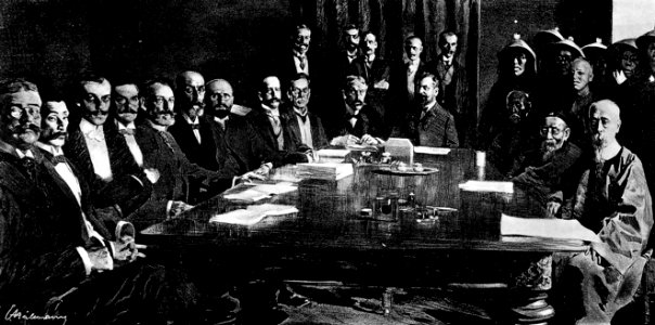 Unterzeichnung des Schlussprotokolls in gemeinsamer Sitzung am 7. September 1901