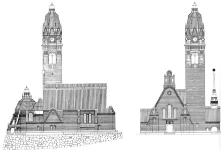Uppenbarelsekyrkan Boberg fasader