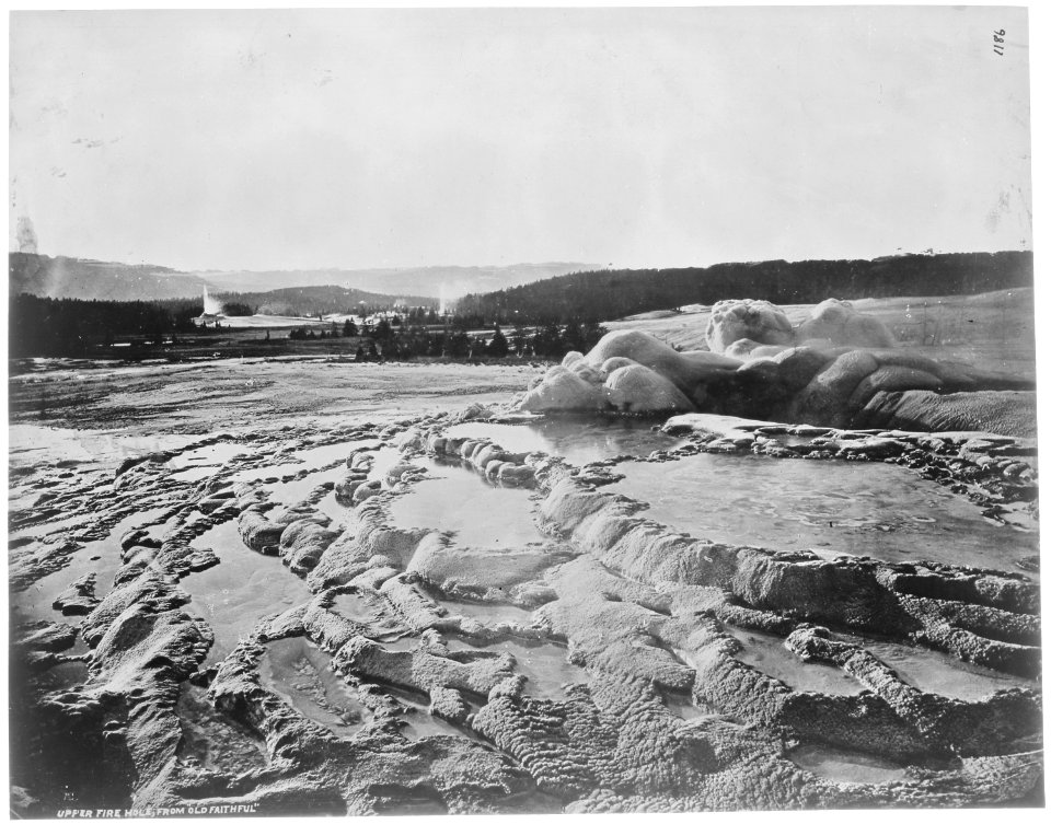 Upper Geyser Basin, from Old Faithful. Yellowstone National Park. - NARA - 517629