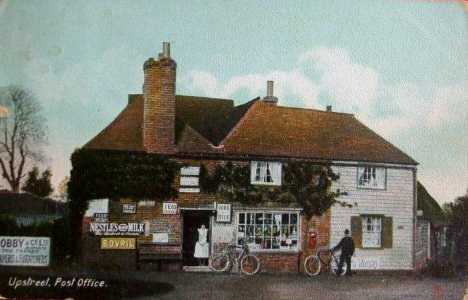 Upstreet post office - postcard