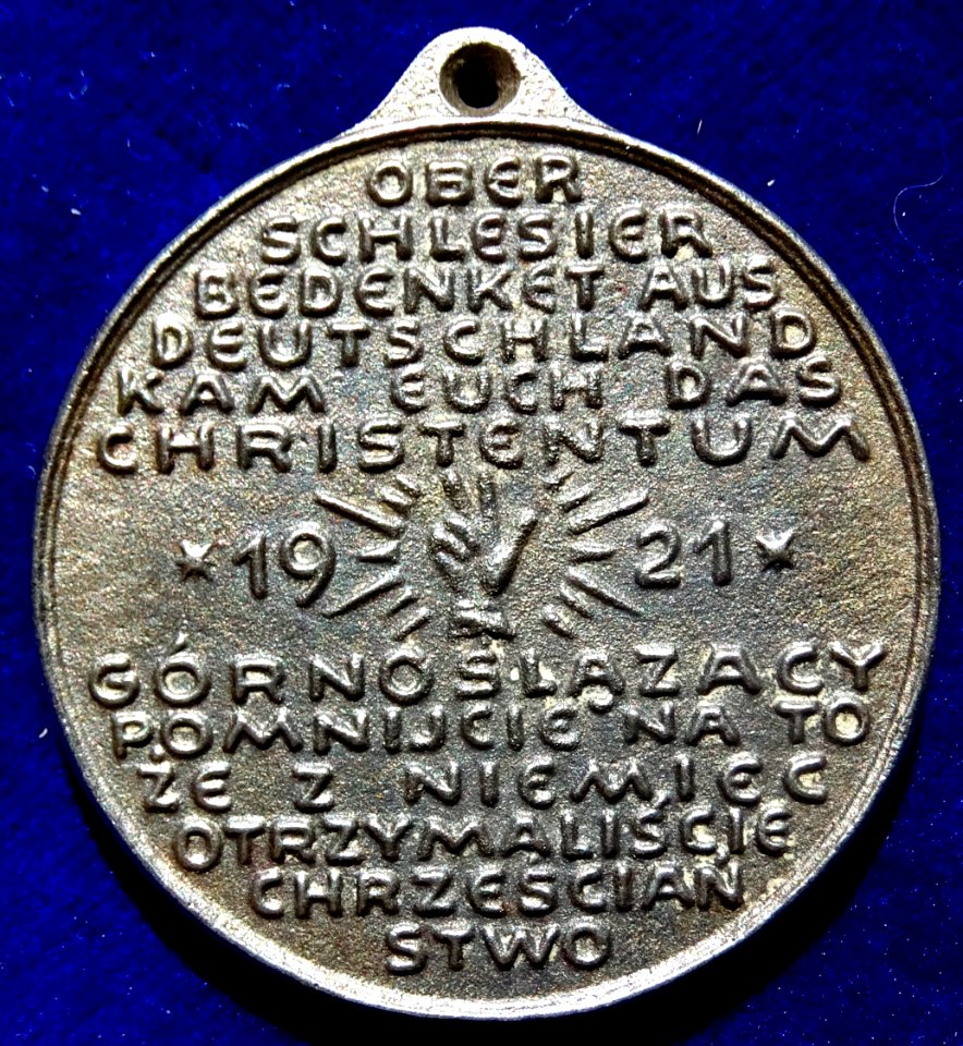 Upper Silesia Plebiscite 1921 Fe- Campaign Medal of the pro- German Side (reverse)