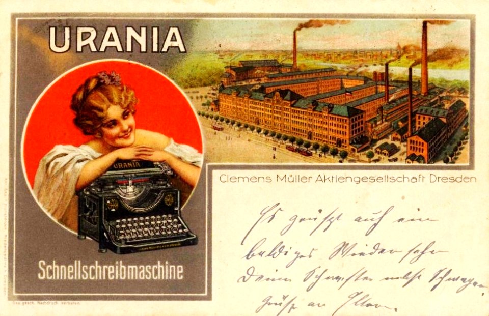Urania máquinas de escribir bella época Dresde