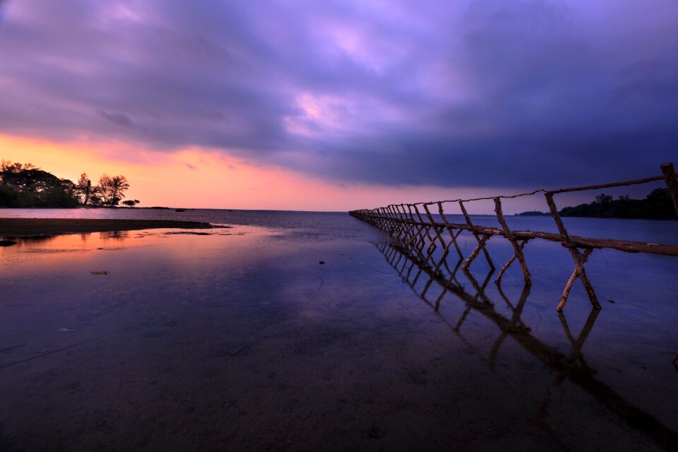 Sunset dawn pier photo