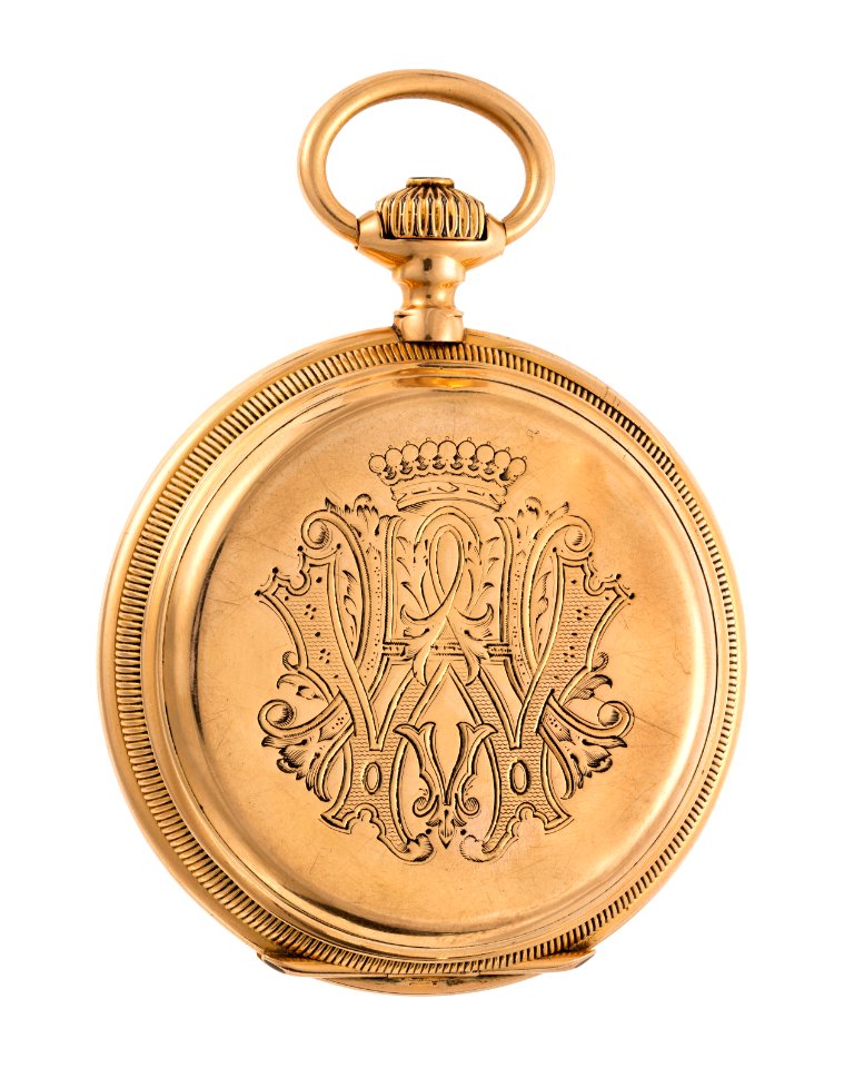 Ur med boett av guld med Walther von Hallwyls monogram, 1870-tal - Hallwylska museet - 110591