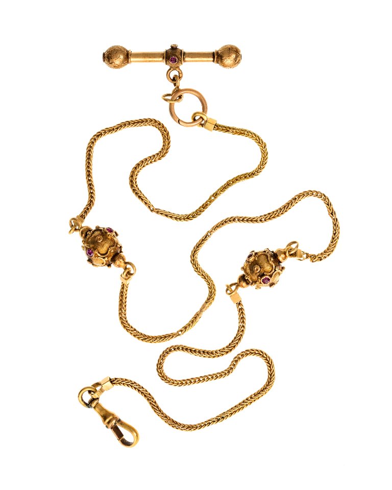 Urkedja, av guld med rubiner, 1860-tal - Hallwylska museet - 109867