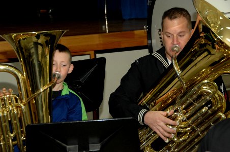 US 7th Fleet band members visit Misawa Air Base school 120308-N-ZI955-124