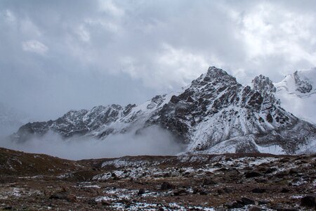 Snow fog clouds photo