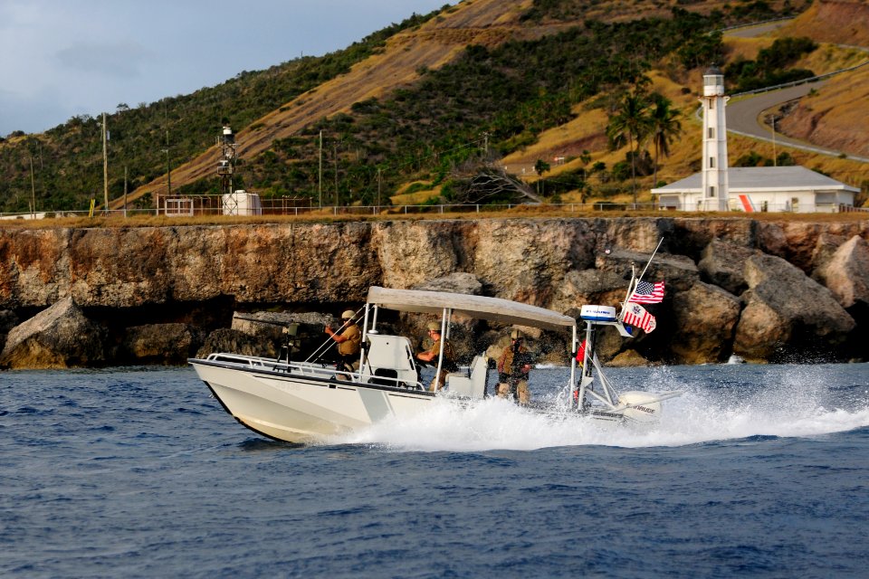 US Coast Guard Maritime Safety and Security Team (MSST) 91114 patrols the coastline of Guantanamo Bay DVIDS358658