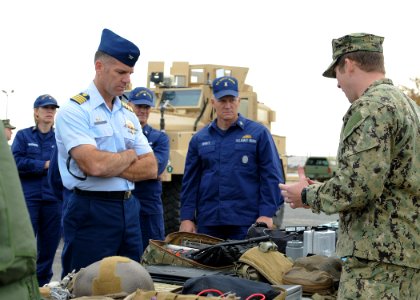 US Coast Guard liaison officers during a visit to Navy Expeditionary Combat Command 131115-N-MD211-082