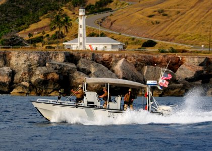 US Coast Guard Maritime Safety and Security Team (MSST) 91114 patrols the coastline of Guantanamo Bay DVIDS358657 photo