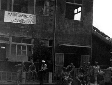US Marine Corps barracks in Nagasaki, Japan, in September 1945