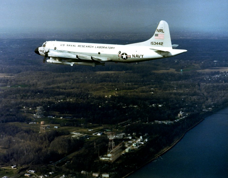 US Naval Research Laboratory P-3B Orion over Chesapeake Bay 1990