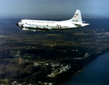 US Naval Research Laboratory P-3B Orion over Chesapeake Bay 1990 photo