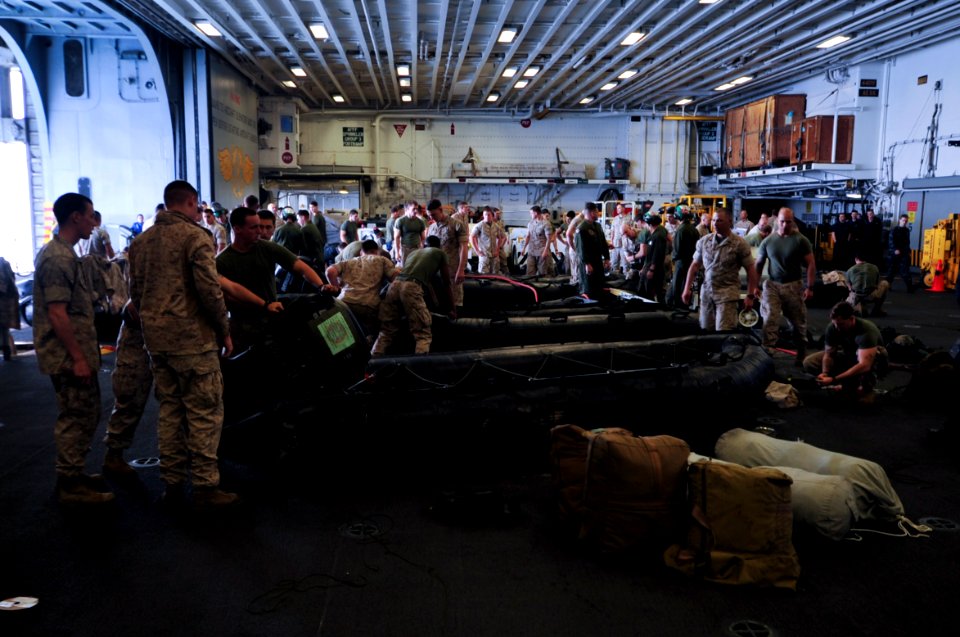 US Marines assigned to the 31st Marine Expeditionary Unit responding to the scene of Korean passenger ship Sewol that sank April 16 2014