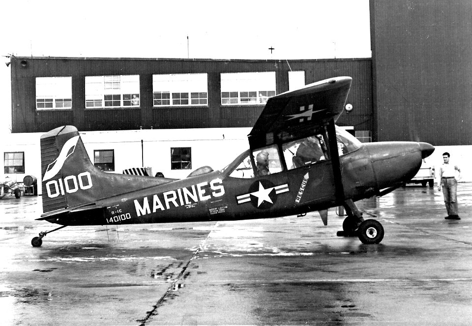 US Marine Corps O-1C with running engine