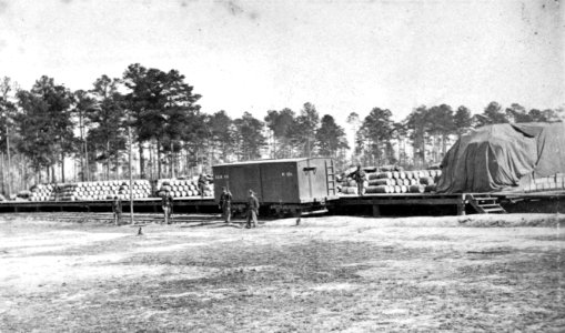 US Military Railroad - boxcar guarded photo