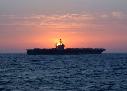 US Navy 020306-N-6492H-510 USS Kennedy relieves USS Roosevelt