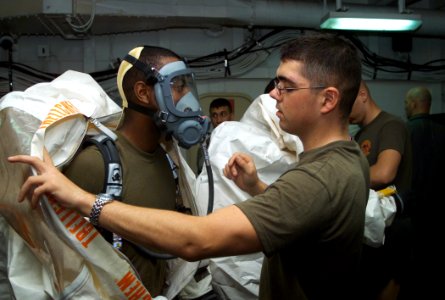 US Navy 020509-M-7364D-001 USS Essex - mock contamination drill