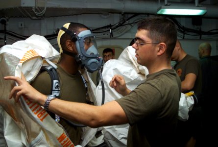 US Navy 020509-M-7364D-001 USS Essex - mock contamination drill photo