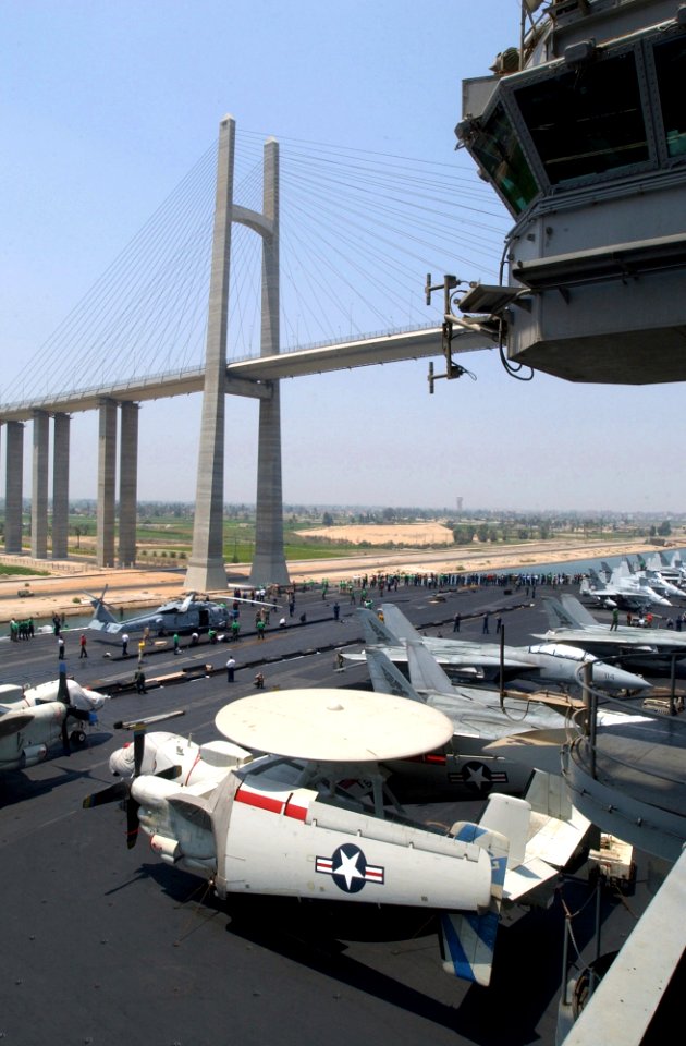 US Navy 020724-N-6492H-537 CV 67 passes through Suez Canal