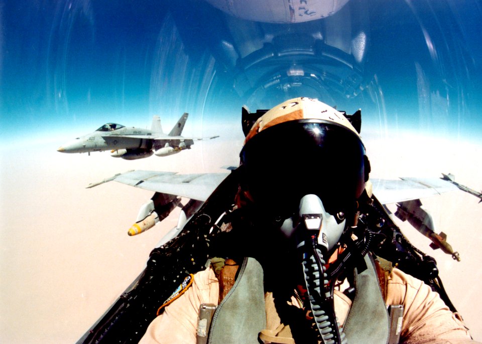 US Navy 020401-N-2709M-001 F-A-18 Cockpit during combat mission