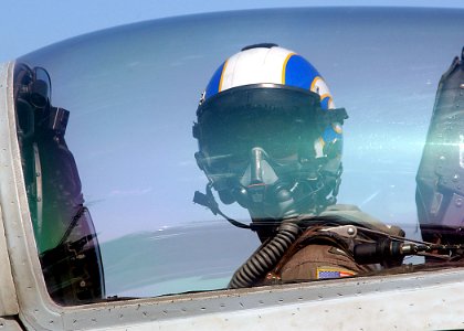 US Navy 020902-N-2147L-001 A pilot prepares to launch from the flight deck aboard USS George Washington (CVN 73)