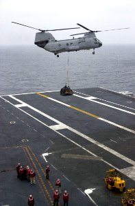 US Navy 020817-N-2385R-003 USS Nimitz receives ordnance from USS Sacramento