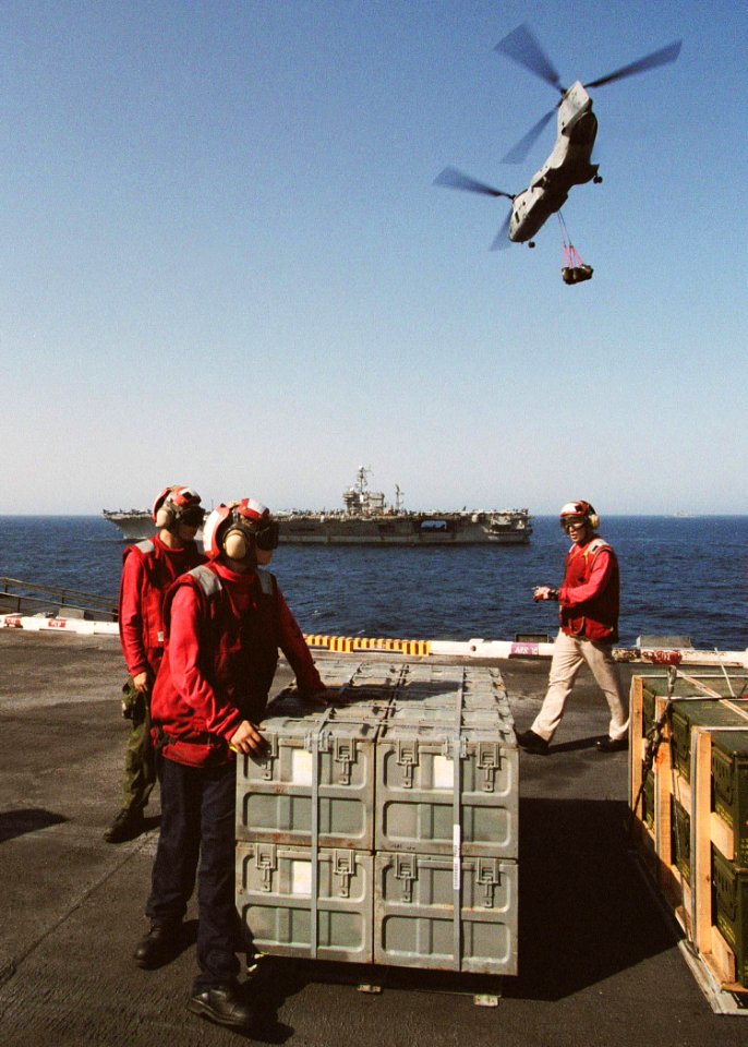 US Navy 020306-N-1328C-011 USS Roosevelt - weapons transfer