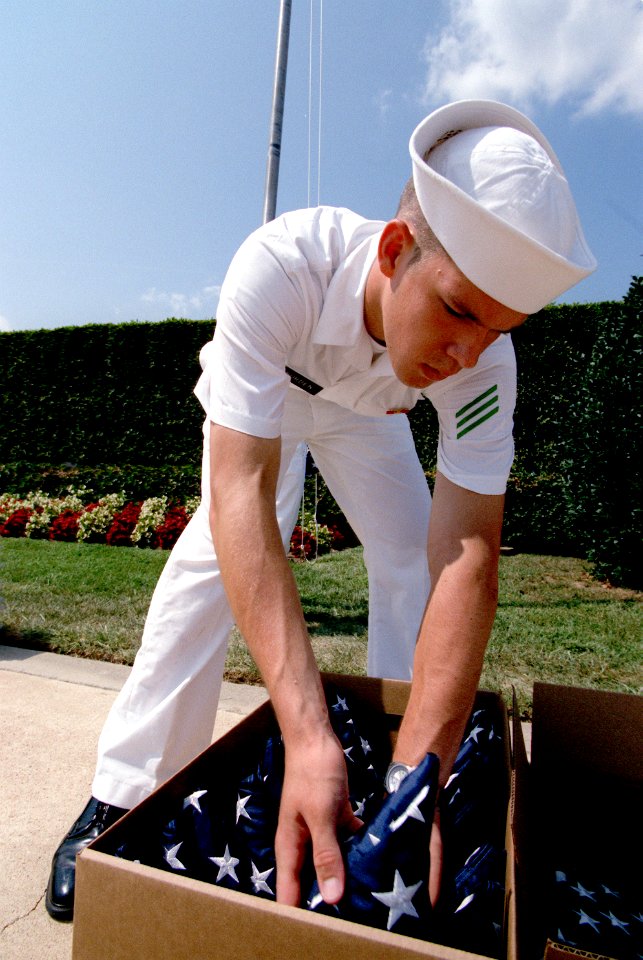 US Navy 020815-D-2987S-157 Packing Pentagon flags for shipment to military installations photo