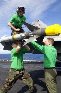 US Navy 021129-N-4142G-036 securing screws on the wing on an F-A-18
