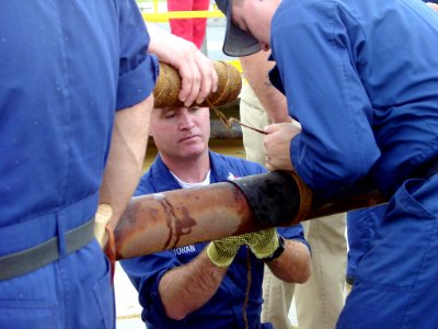 US Navy 021011-N-0625G-006 A race between Naval Station Mayport commands during a pipe-patching contest