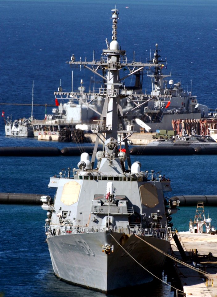 US Navy 021019-N-0780F-001 USS Laboon (DDG 58) arrives in Souda Bay for a brief port visit