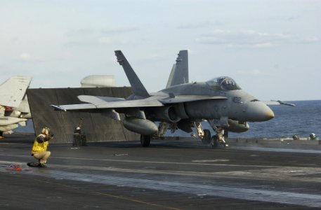 US Navy 021114-N-3236B-019 Hornet launches from the flight deck