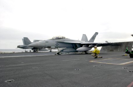 US Navy 030113-N-2385R-016 Shared Reconnaissance Pod (SHARP), installed on the bottom of an F-A-18F