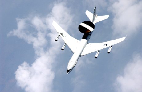US Navy 030218-F-3961R-010 A U.S. Air Force E-3 Sentry, an air battle command and control aircraft, in flight during exercise Cope Tiger 2003