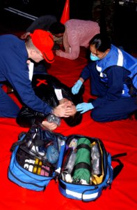 US Navy 021106-N-0000W-003 Mass casualty drill